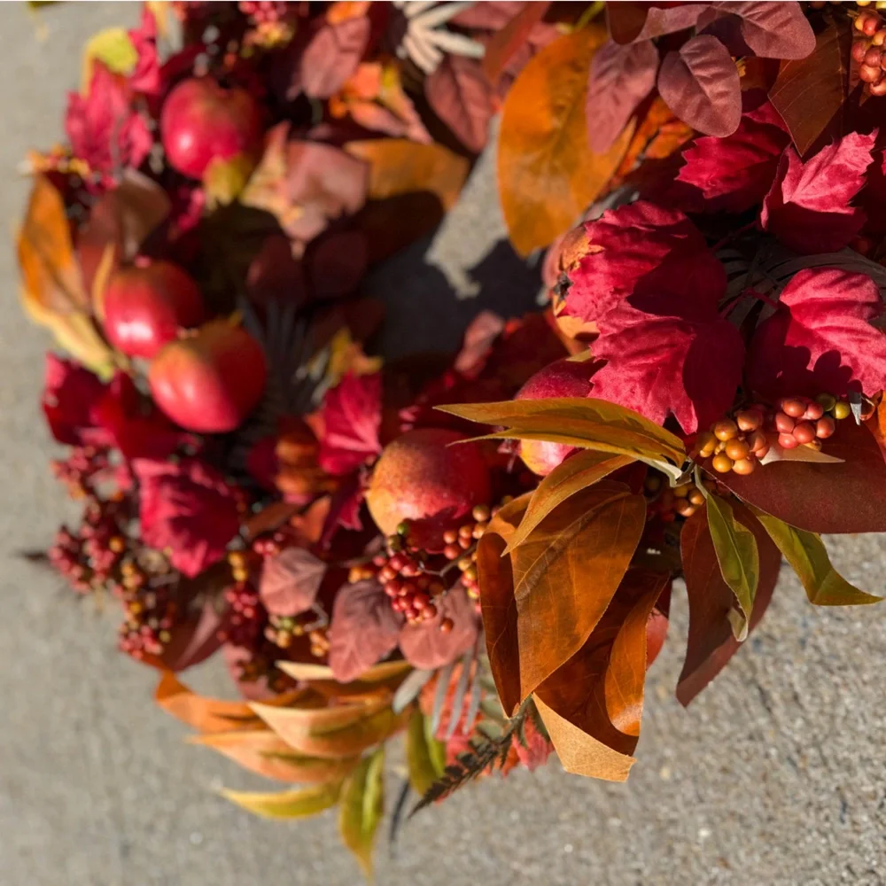 Frontgate Autumn Pomegranate Wreath - 28” - NWT
